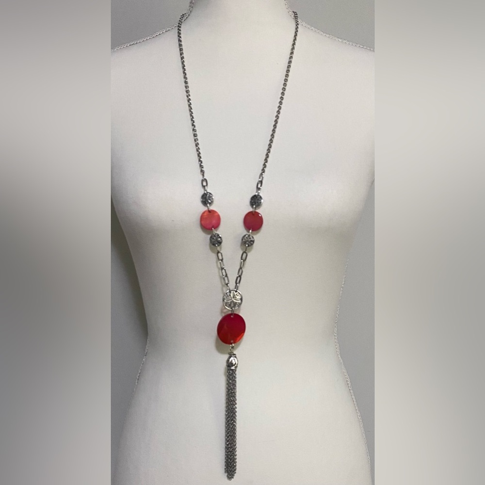 Ruby Rd Ref Long Adjustable Silver Chain Necklace Boho Fall Eclectic Whimsigoth